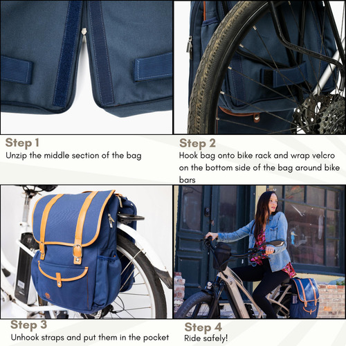 Computadora Portátil Mochila Para Bicicletas (azul)-pannier