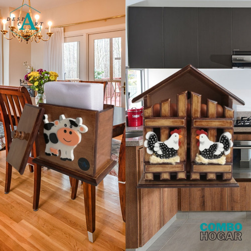 Imagen 7 de 8 de Combo Hogar: Casa Porta Huevos Para 30 Und + Servilletero.