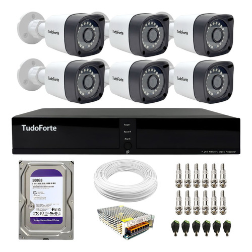 Kit Cftv 6 Câmeras Segurança Dvr 8 Canais Com Hd Incluso