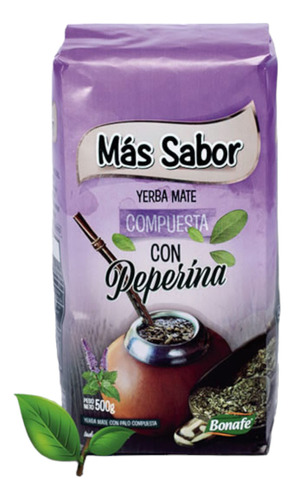 Yerba Mate Compuesta Más Sabor Con Peperina 500g (bonafe) 