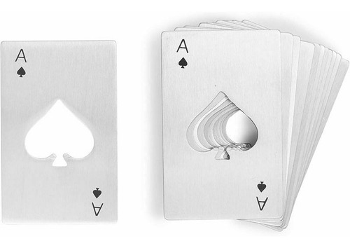 Imagen 1 de 5 de Llavero Destapador De Botellas Poker Cartas Black Jack Acero