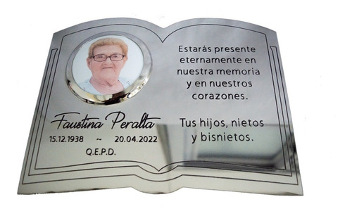 Imagen 9 de 10 de Placa Recordatoria Cementerio 25x15 Con Foto A Color