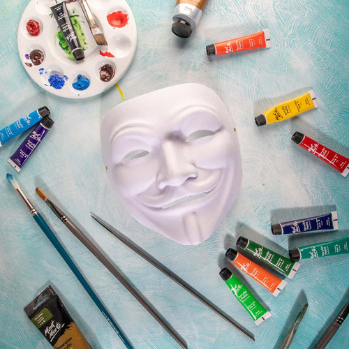 Set 4 Máscaras De Mimo Para Pintar En Papel Maché Mont Marte
