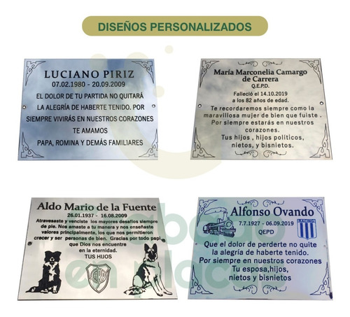 Imagen 3 de 5 de Placa Acero Mortuoria,cementerio, Nicho, Lapida 25x20cm.