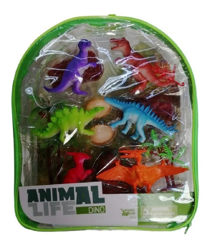 Animal Life Mochila Set X6 Dinosaurios + Acc Ik0119 Full