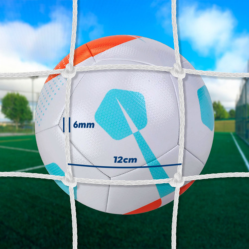 Rede Proteção Quadra / Campo 8x45 Fio 6mm Malha 12cm Nylon Cor Branco