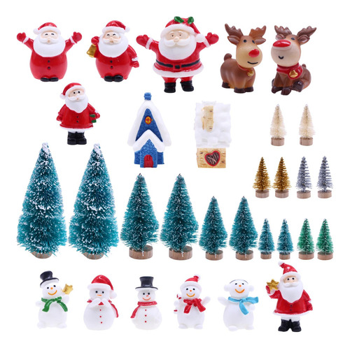 Mini De Navidad, Juego De , Accesorios Navideños Para Casa