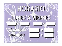 Comprar Cartel Horario Locales Kiosco Abierto Vidriera 20 X 15 N114