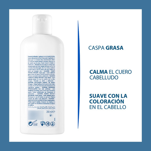 Ducray Shampoo Squarnorm Caspa Seca Grasa 200ml