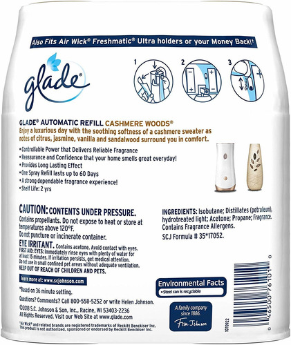 Glade Spray Automático Ambientador De Aire De Recarga, Cache