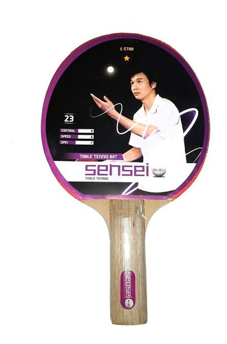 Imagen 1 de 2 de Paleta Ping Pong Sensei 1 Estrella. Tenis De Mesa Pingpong