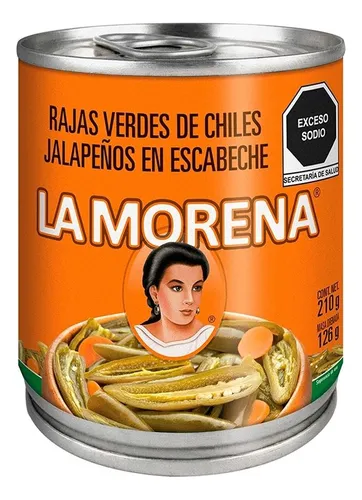 comprar 14 Pza Rajas Verdes La Morena De Chiles Jalapeños En Escabec
