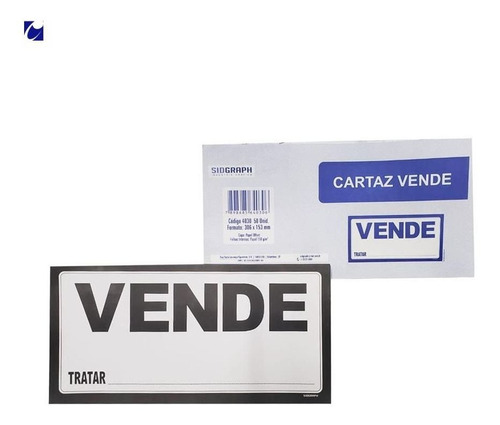 Cartaz Vende Impresso Grande 30,6x15,3cm Pct C/ 50