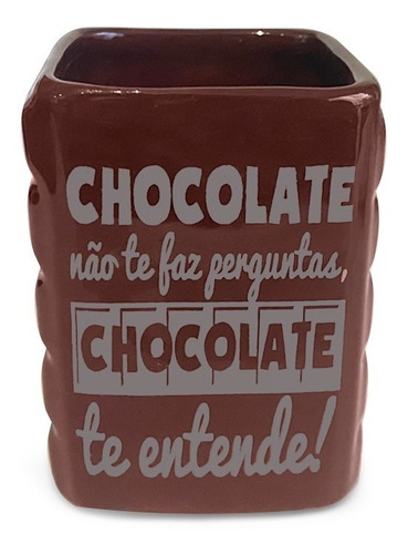 Imagem 2 de 3 de Caneca 3d Cerâmica Criativa 350ml Formato Barra De Chocolate