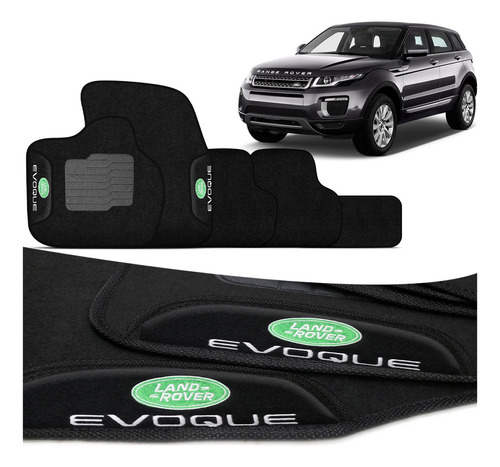 Jogo Tapete Land Rover Evoque 2011 2012 2013 2014 Preto