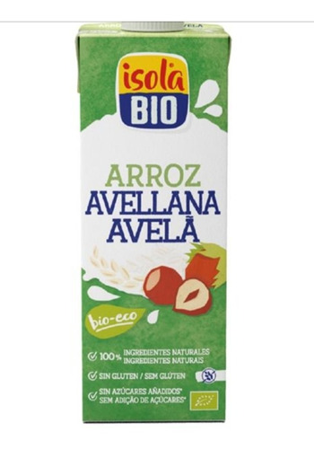 4 Piezas Bebida De Arroz Y Avellana Orgánica Isola Bio