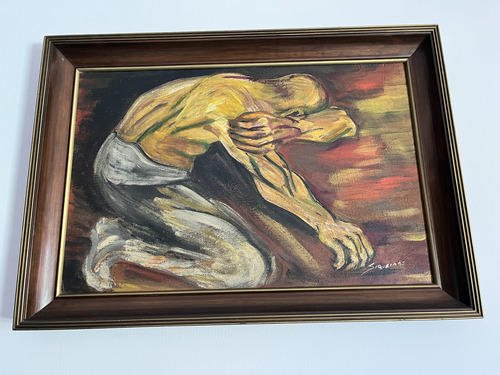 Pintura Original En Oleo David Alfaro Siqueiros 70x50cm (Usado)