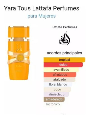 Perfume Yara Tous Lattafa 100 Ml Dama % Original