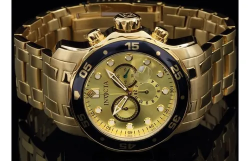 Relogio Invicta 80068 Pro Dive Banhado A Ouro Dourado