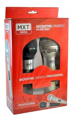 Microfone Box Duplo Profissional + 2 Cabo Premium 5metros