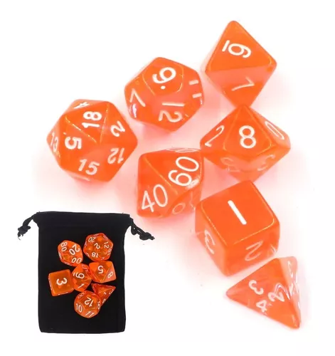 Kit de Dados de Tabuleiro RPG 7 unidades Set Jogos D&d D4 D6 D8 D10 D12 D20