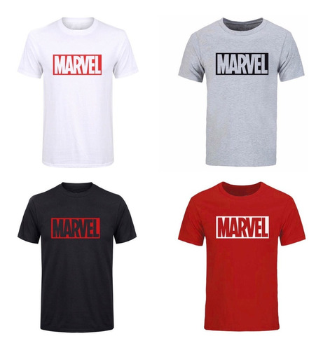 Remeras Marvel Logo Avengers Cómic Iron Man Algodón