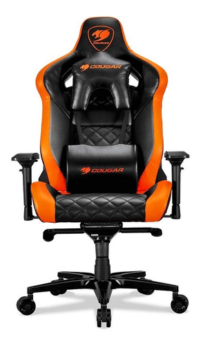 Silla Gamer Cougar Titan Orange Negro Naranja Revogames