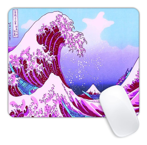 Mouse Pad Mediano Con Diseño De Olas Rosadas Y Azules 1 Pcs