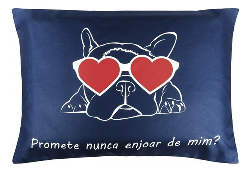 Fronha Divertida Pug 50 X 70 Kacyumara Cor Azul