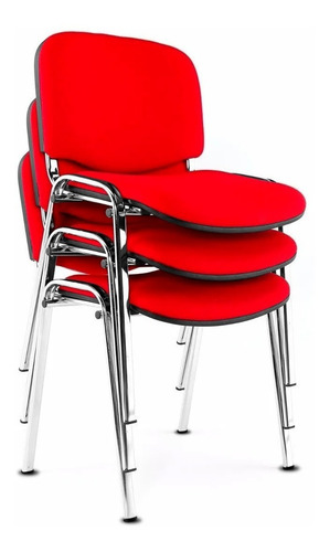Imagen 3 de 9 de Silla Fija Oficina Apilable Cromada Tapizada Reforzada Espuma Alta Densidad Con Garantia De Fabrica Stock Permanente