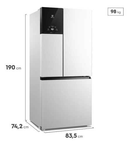 Geladeira Electrolux IM8 Frost Free Inverter 590L AutoSense 3 Portas Branca
