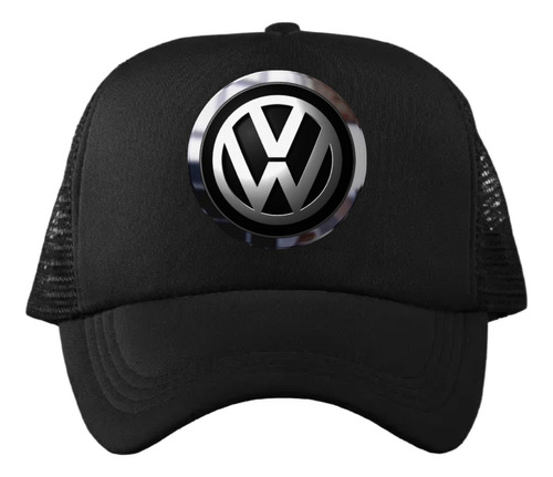 Gorra Negra Volkswagen Malla Unisex Unitalla Ajustable