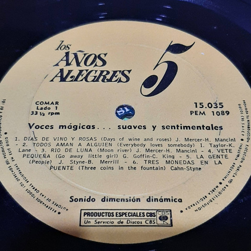 Sin Tapa Disco Los Años Alegres 5 Voces Magicas O0