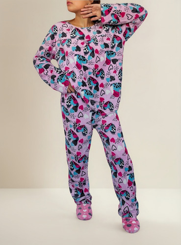 Pijama Afelpada Con Diseño Para Dama 12 Piezas