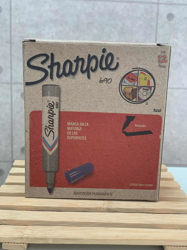 Sharpie Marcador Punta Fina 690 Indeleble Color Azul