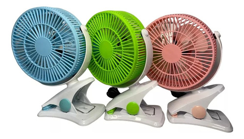 Mini Ventilador Ajustable Usb Recargable Portátil Pinza Mesa