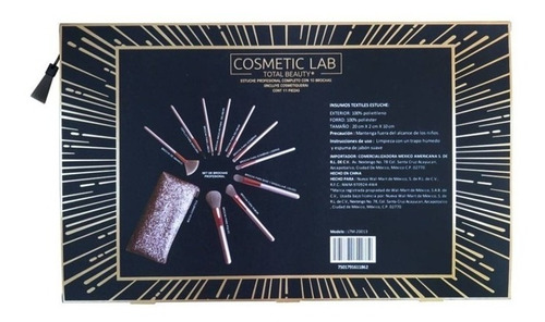Juego De Brochas Cosmetic Lab Total Beauty Silver 11 Piezas