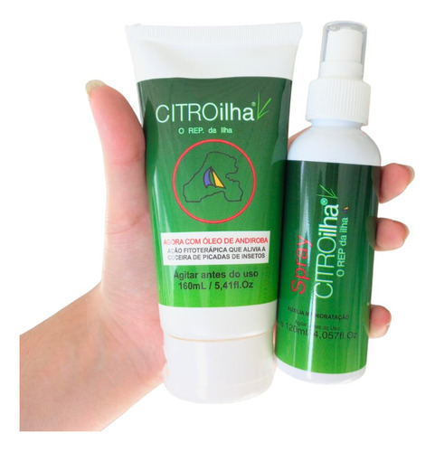 2 Repelentes Natural Citroilha 1 Creme 160g + 1 Spray 120ml