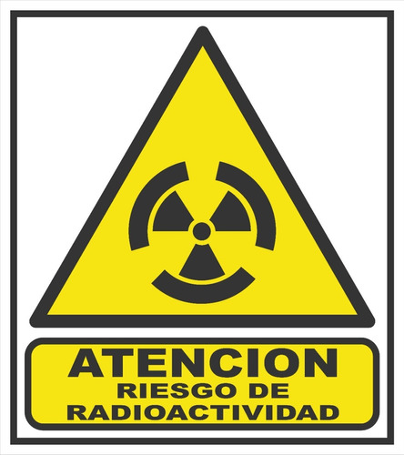 Cartel Riesgo De Radioactividad 22x28 Cm Alto Impacto