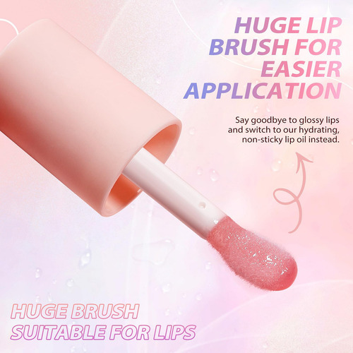 Aceite Labial Hidratante Langmanni, Brillo Labial No
