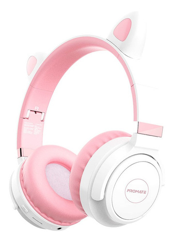 Auricular Inalámbrico Bt Promate Panda.bgm Blanco/rosado