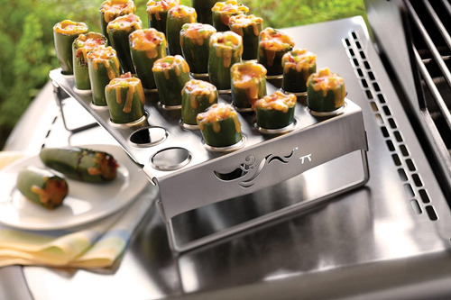 Asador De Muslos De Pollo Y Jalapenos Outset Qs83 Con Tap...