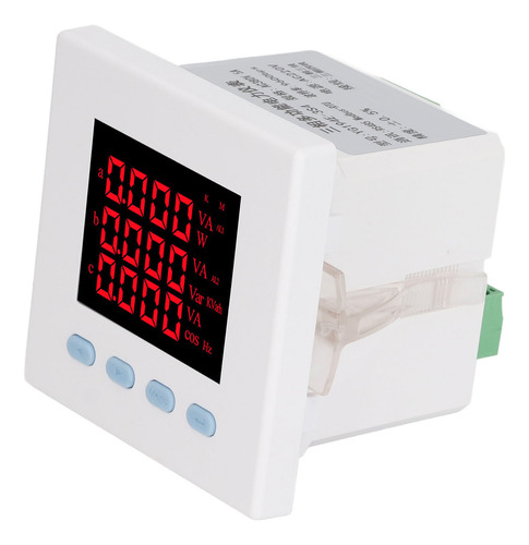 Medidor De Potencia Multifuncional Blanco Trifásico De 9600