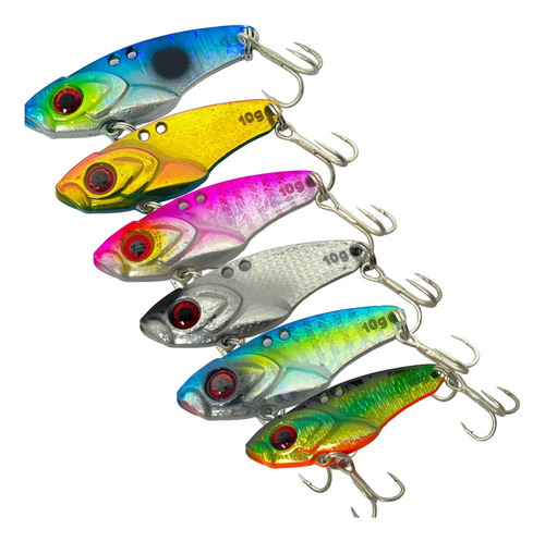 Pack X6 Jigs Pesca Señuelo Pesca Chile Señuelos Mar 5cm 10g