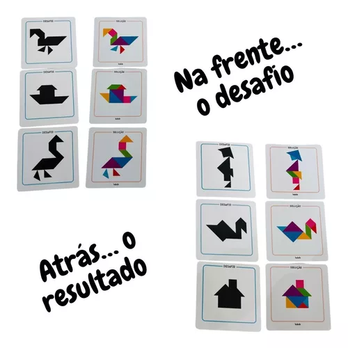 Jogo Tangram - Quebra-cabeça Madeira - Babebi