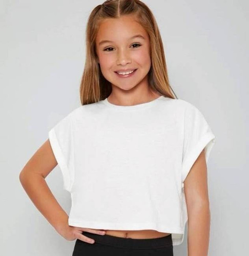 Blusa Tipo Crop Top Para Niñas, Tallas De 9 A 12 Años.