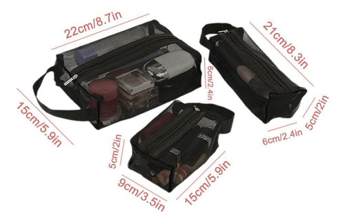 Bolsa Portátil De Almacenamiento De Cosméticos De Tres Pieza