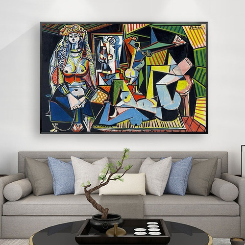 Imagen 3 de 9 de Cuadro-pablo Picasso Las Mujeres De Argel Hd 130x90cm.