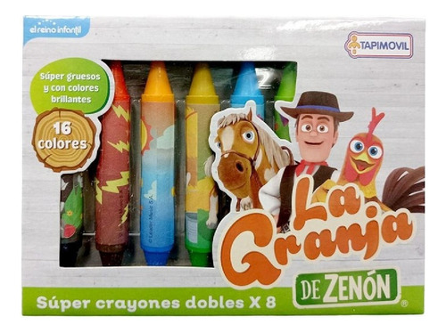 Super Crayones Bicolor La Granja De Zenon X8 Tapimovil