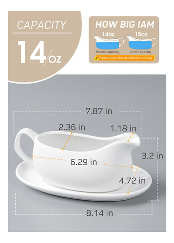 Salsa Y Bandeja Fina De Porcelana 400ml De Salsa Y Aderezo D